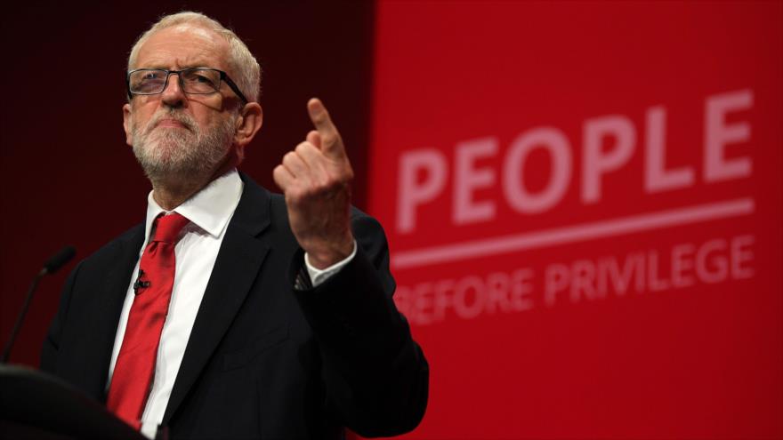 Líder del Partido Laborista del Reino Unido, Jeremy Corbyn, en conferencia anual de su partido en Brighton, 24 de septiembre de 2019. (Foto: AFP)