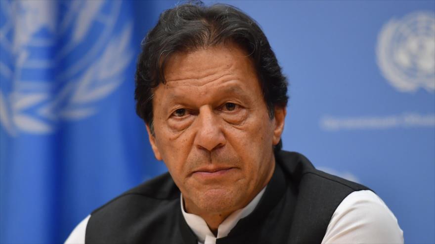 El premier de Paquistán, Imran Jan, habla en una rueda de prensa en la sede de la ONU en Nueva York (EE.UU.), 24 de septiembre de 2019. (Foto: AFP)