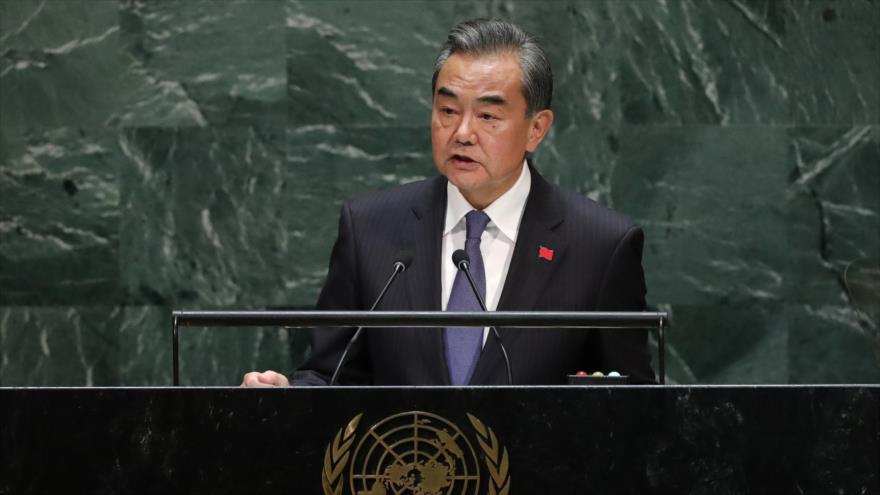 El canciller chino, Wang Yi, ofrece un discurso ante la Asamblea General de la ONU, en Nueva York, 27 de septiembre de 2019. (Foto: Reuters).