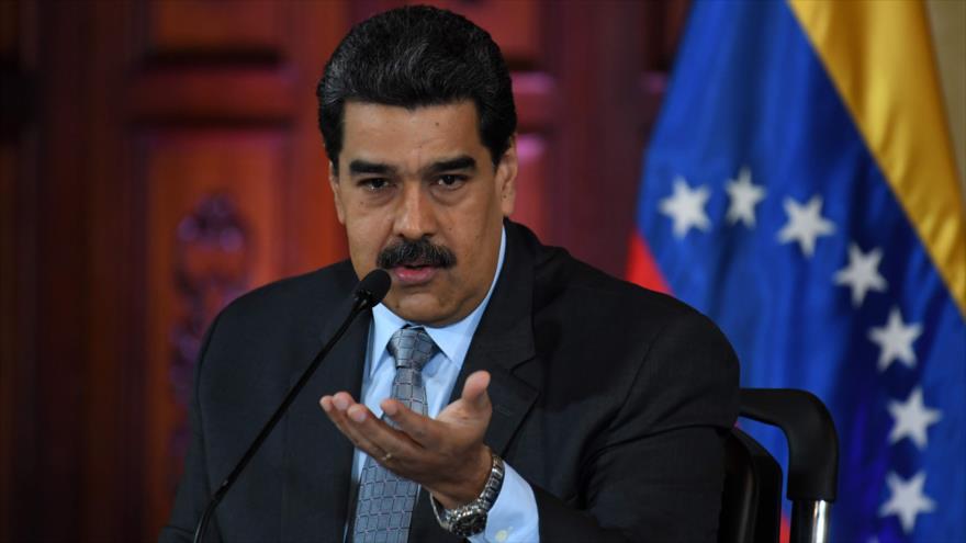 El presidente venezolano, Nicolás Maduro, habla durante una conferencia de prensa en Caracas, capital, 30 de septiembre de 2019. (Foto: AFP)