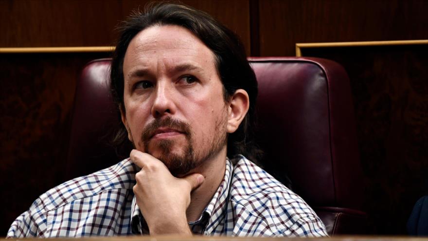 El líder de la formación española Unidas Podemos, Pablo Iglesias, asiste a un debate parlamentario, Madrid, 25 de julio de 2019. (Foto: AFP)