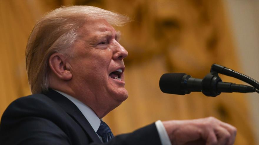 El presidente de EE.UU., Donald Trump, ofrece un discurso en la Casa Blanca, en Washington, 4 de octubre de 2019. (Foto: AFP)