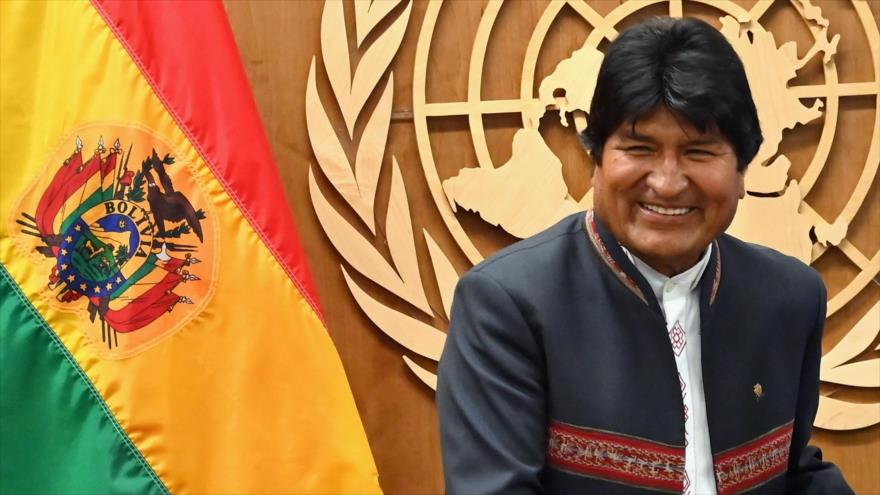 El presidente de Bolivia, Evo Morales, en una reunión en las Naciones Unidas, Nueva York, EE.UU., 23 de septiembre de 2019. (Foto: AFP)