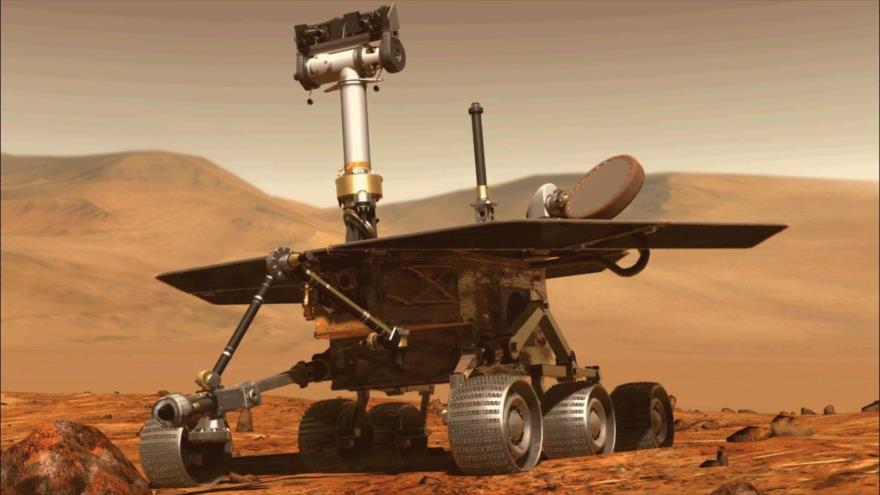 El vehículo explorador Opportunity de la NASA, durante una misión en el Marte, 31 de agosto de 2018. (Foto: AFP)