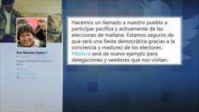 Morales llama a bolivianos a votar masivamente en presidenciales