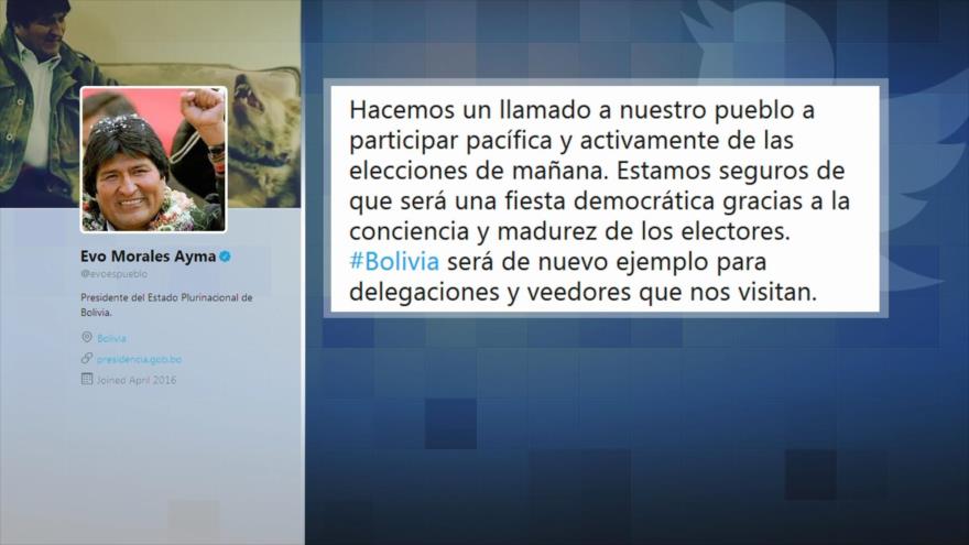 Morales llama a bolivianos a votar masivamente en presidenciales | HISPANTV