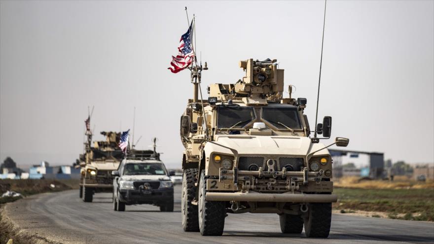 Fuerzas estadounidenses se retiraran de su base en el norte de Siria en la ciudad de Tal Tamr, 20 de octubre de 2019. (Fuente: AFP)