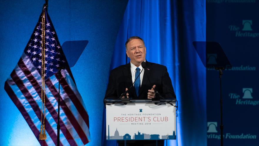 El secretario de Estado estadounidense, Mike Pompeo, habla en un acto público, Washington, 22 de octubre de 2019. (Foto: AFP)