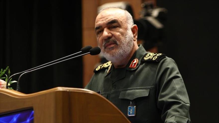 El comandante en jefe del Cuerpo de Guardianes de la Revolución Islámica (CGRI) de Irán, el general de división Hosein Salami.