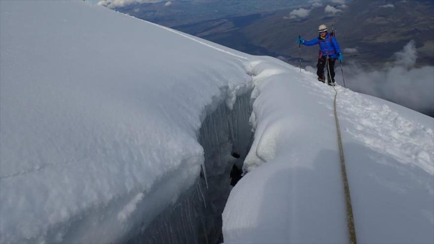 Grieta del volcán Cotopaxi, en Ecuador (Foto: ECU 911)