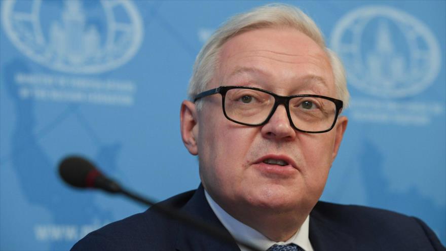 El vicecanciller de Rusia, Serguéi Riabkov, en una conferencia en Moscú, la capital rusa, 5 de agosto de 2019. (Foto: AFP)