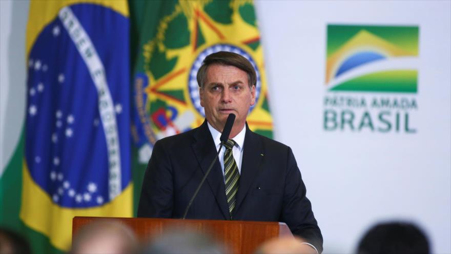 El presidente de Brasil, Jair Bolsonaro, habla durante una ceremonia en el Palacio de Planalto en Brasilia, capital, 5 de noviembre de 2019. (Foto: AFP)