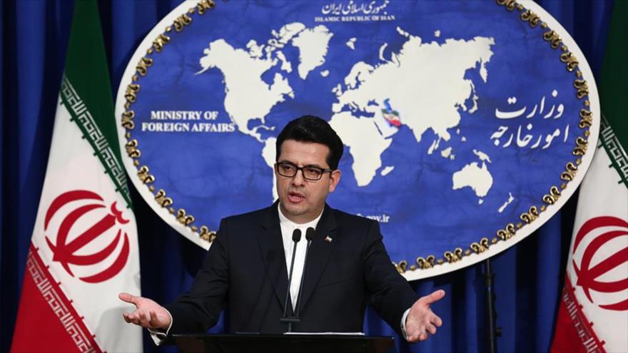 El portavoz de la Cancillería de Irán, Seyed Abás Musavi, en una rueda de prensa en Teherán (capital), 28 de mayo de 2019. (Foto: Mehr)