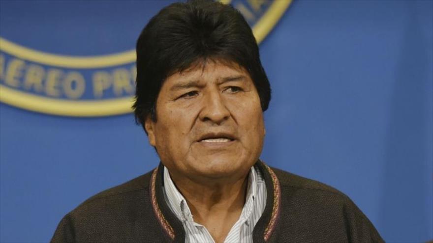 El presidente de Bolivia, Evo Morales, habla en una rueda de prensa en La Paz, Bolivia, 10 de noviembre de 2019. (Foto: ABI)