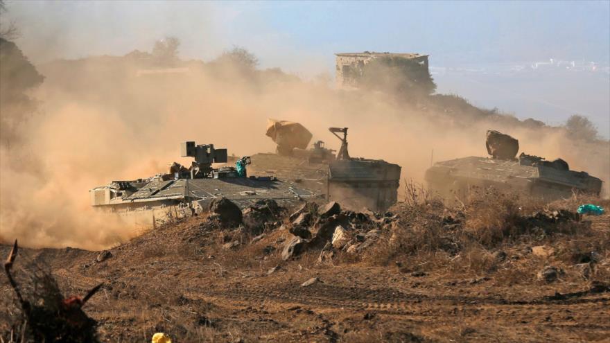 Los tanques israelíes en los ocupados altos del Golán, 12 de noviembre de 2019. (Foto: AFP)