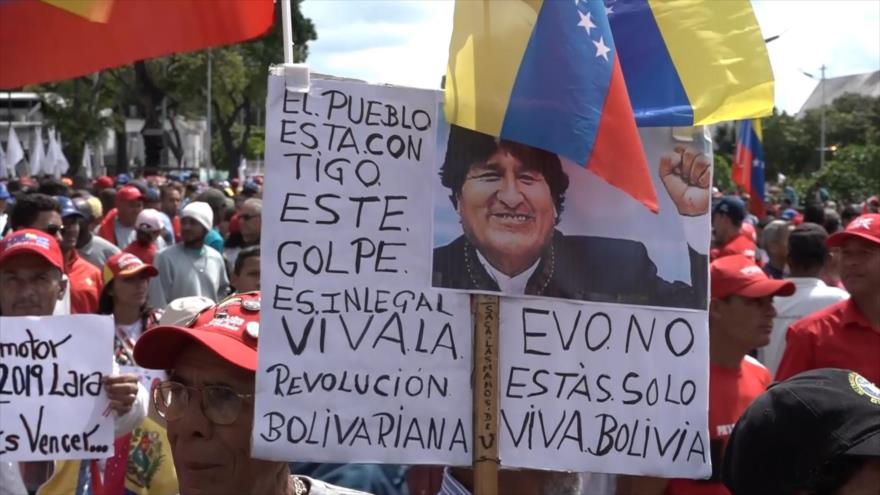 Chavismo marcha en apoyo a Maduro y en contra de golpe en Bolivia | HISPANTV