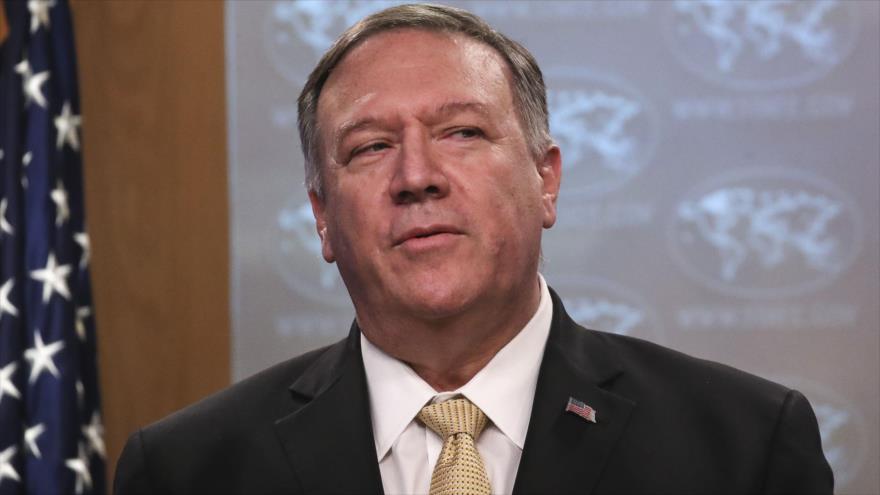 El secretario de Estado de EE.UU.,
Mike Pompeo, habla en una rueda de prensa en Washington, la capital. 18 de noviembre de 2019. (Foto: AFP)