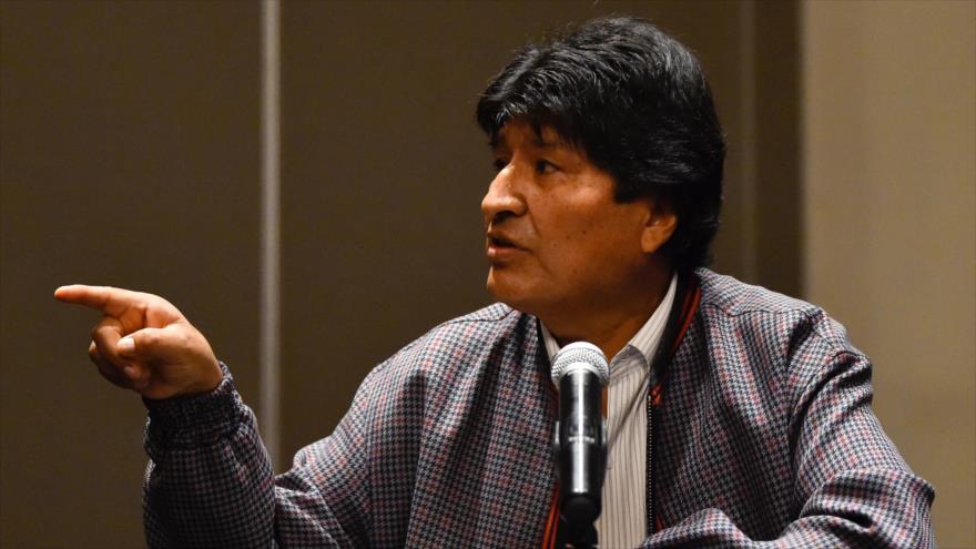 El presidente dimisionario de Bolivia, Evo Morales, en una conferencia de prensa en México, dónde ahora está asilado, 20 de Noviembre de 2019. (Foto: AFP)