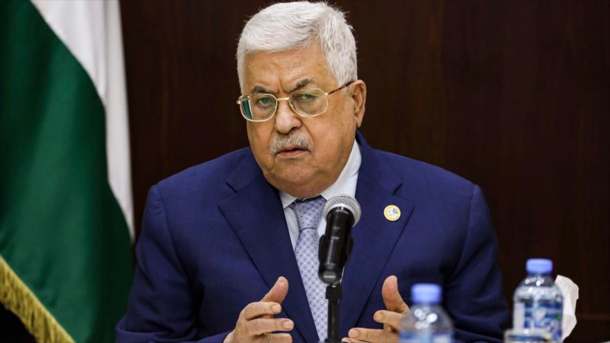 El presidente de la Autoridad Nacional Palestina (ANP), Mahmud Abás, habla en una reunión en Cisjordania, 3 de octubre de 2019. (Foto: AFP)
