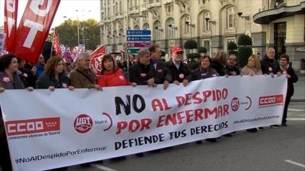 Sindicatos españoles protestan contra el “despido por enfermar”