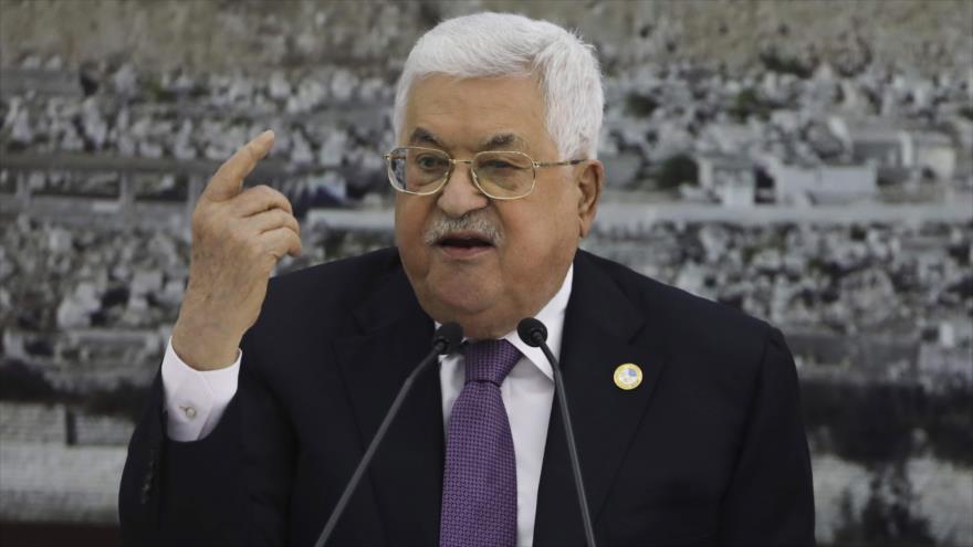 El presidente palestino, Mahmud Abás, en una reunión en la Cisjordana ocupada, 6 de octubre de 2019. (Foto: AFP)