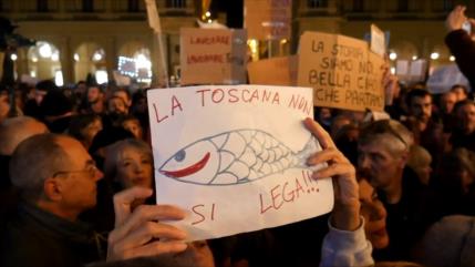 Miles de italianos protestan contra avance de la ultraderecha