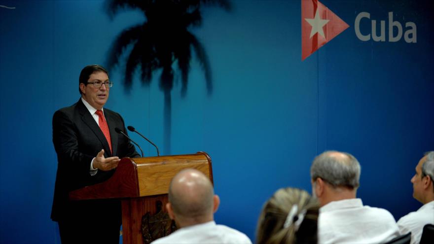 El ministro cubano de Relaciones Exteriores, Bruno Rodríguez, en una rueda de prensa en La Habana, 20 de septiembre de 2019. (Foto: AFP)