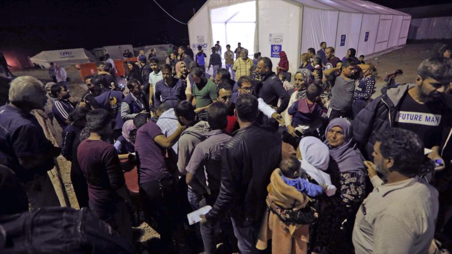 Refugiados sirios en el campamento de Bardarash, cerca de la ciudad kurda de Dohuk, en la región autónoma kurda de Irak, 20 de octubre de 2019.