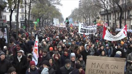 Manifestación contra reforma de pensiones en Francia