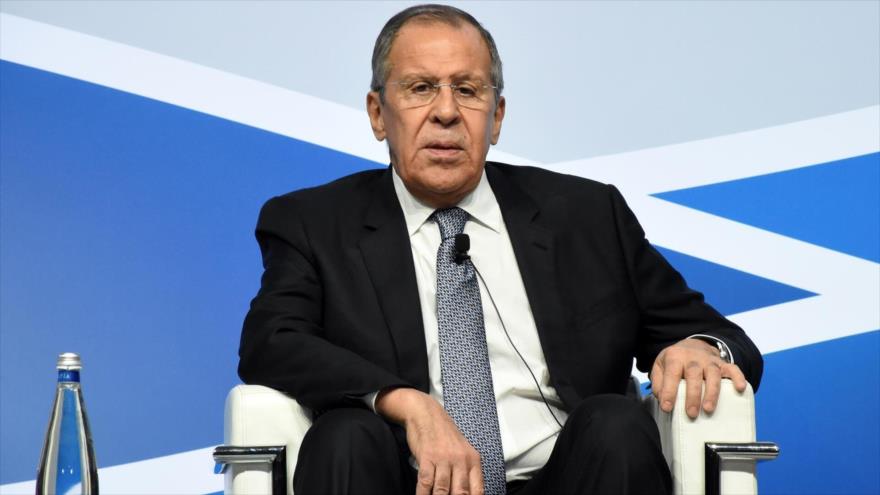 El canciller de Rusia, Serguéi Lavrov, en la conferencia Diálogos Mediterráneos celebrada en Roma, capital de Italia, 6 de diciembre de 2019.