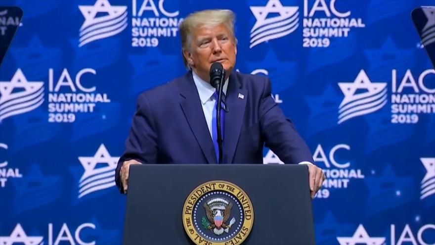 Donald Trump realiza acto de campaña con el lobby pro-israelí