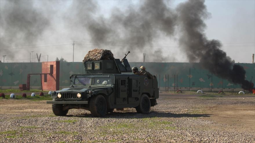 Fuerzas iraquíes celebran maniobras militares en el aeropuerto de Bagdad, capital iraquí, 10 de diciembre de 2018. (Foto: AFP)