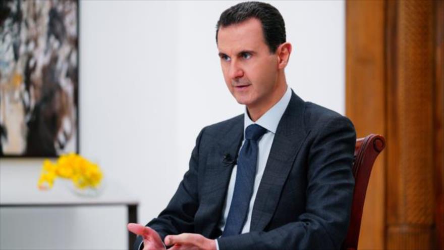 El presidente sirio, Bashar al-Asad, ofrece una entrevista a la cadena italiana Rai News 24, 26 de noviembre de 2019. (Foto: SANA)
