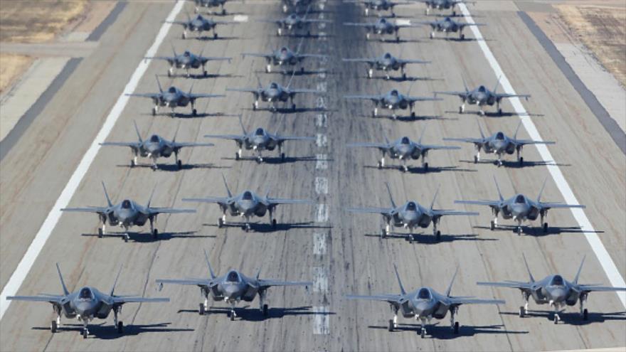 Cazas F-35 estadounidenses en la base aérea de Hill, en el estado de Utah (EE.UU.), 19 de noviembre de 2018. (Foto: AFP)