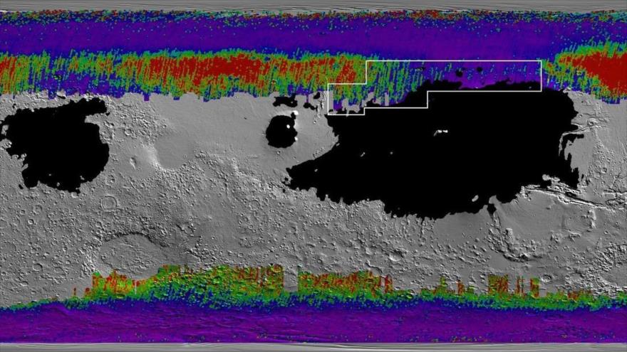 Se cree que el agua congelada está a sólo 2,5 centímetros debajo de la superficie del Planeta Rojo. (Foto: NASA)