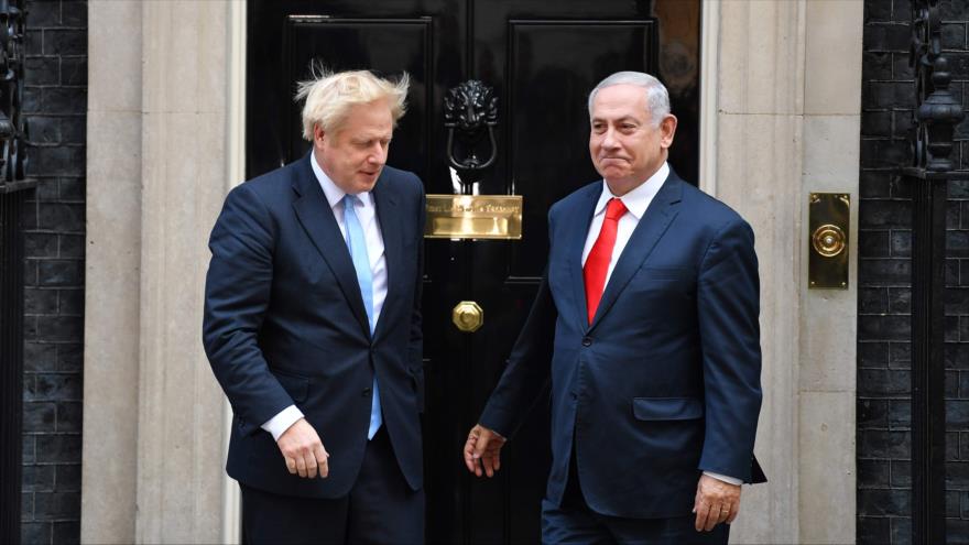 El primer ministro británico, Boris Johnson (izda.), recibe a su similar israelí, Benjamín Netanyahu, Londres, 5 de septiembre de 2019. (Foto: AFP)