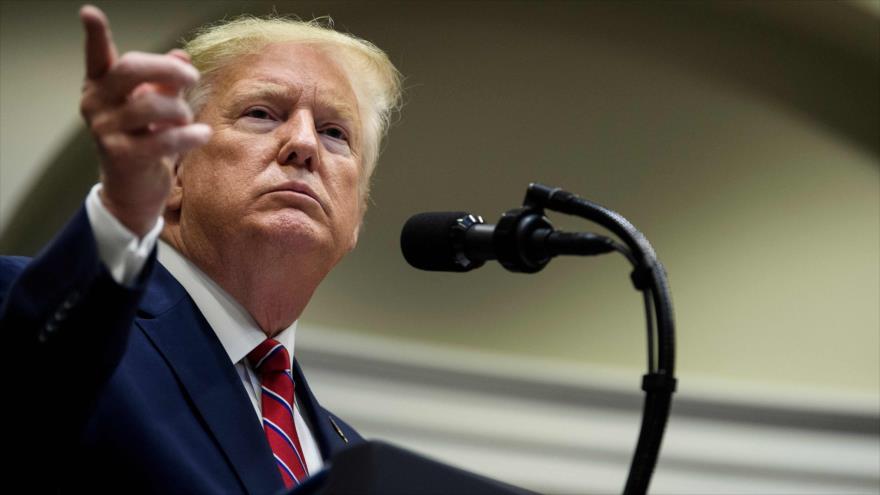 El presidente de EE.UU., Donald Trump, ofrece un discurso en la Casa Blanca, 15 de noviembre de 2019. (Fuente: AFP)