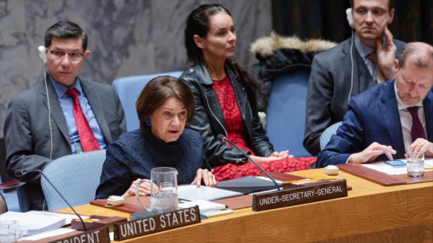 La secretaria general adjunta de la ONU para Asuntos Políticos, Rosemary DiCarlo, habla en la sesión del Consejo de Seguridad, 19 de diciembre de 2019.