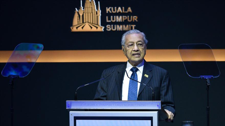 El primer ministro de Malasia, Mahathir Mohamad, durante una cumbre en Kuala Lumpur (capital), 19 de diciembre de 2019. (Foto: AFP)