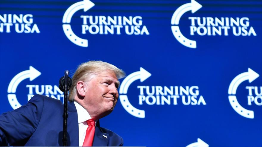 El presidente de EE.UU., Donald Trump, en el Centro de Convenciones del Condado de Palm Beach, Florida, 21 de diciembre de 2019. (Foto: AFP)