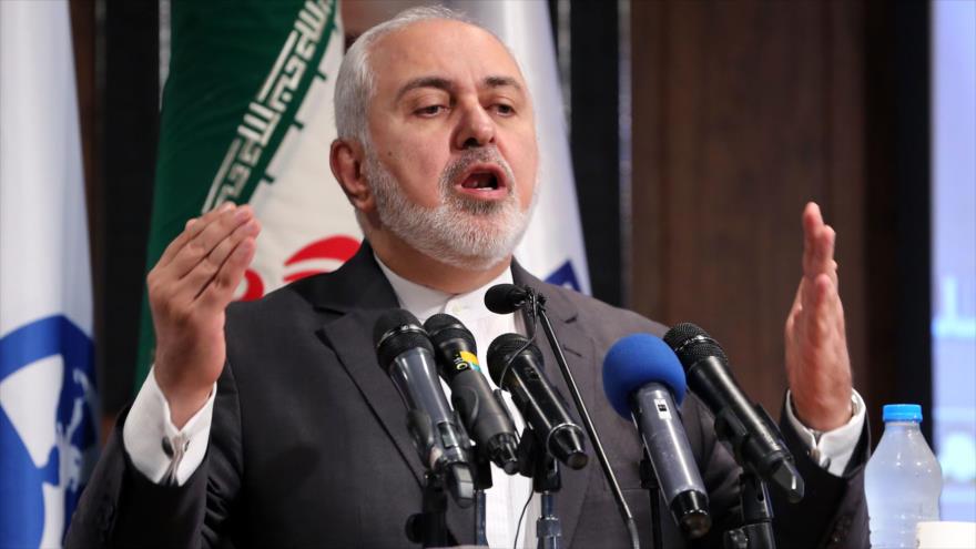 El canciller iraní, Mohamad Yavad Zarif, habla en una conferencia en la Universidad de Allameh Tabatabai, en Teherán, 21 de octubre de 2019. (Foto: AFP)
