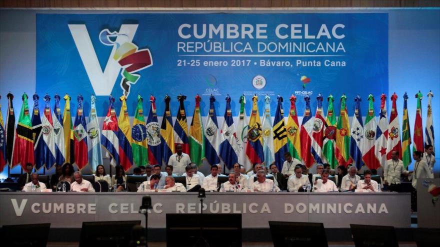 Representantes de países de la Celac en una cumbre del organismo en Bávaro, República Dominicana, enero de 2017. 