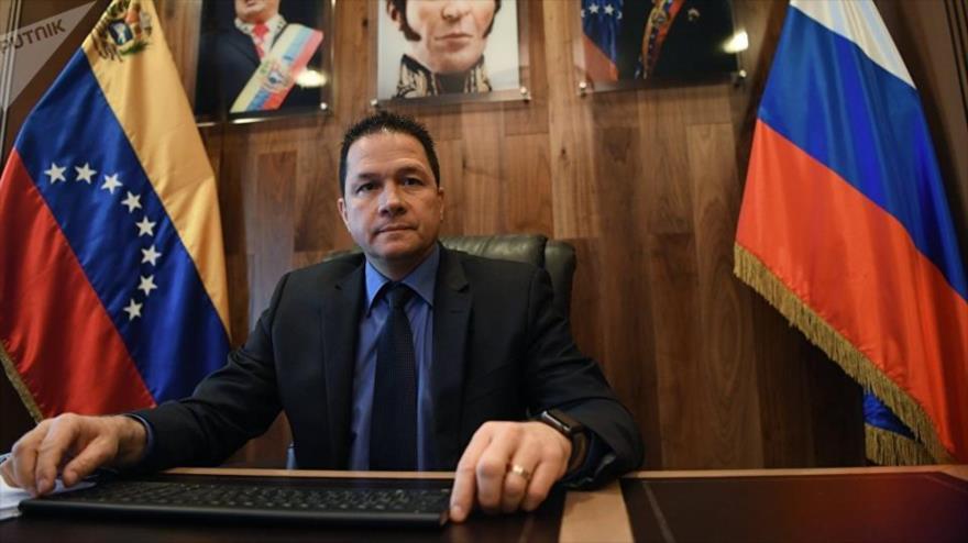 El embajador de Venezuela en Moscú, capital rusa, Carlos Rafael Faría Tortosa, en una entrevista a Sputnik, 22 de diciembre de 2019.