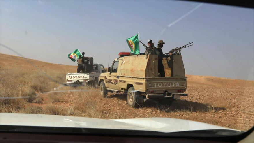 Fuerzas de Al-Hashad Al-Shabi durante una operación militar en el área desértica entre Karbala y Al-Anbar, 16 de septiembre de 2019. (Foto: AFP)