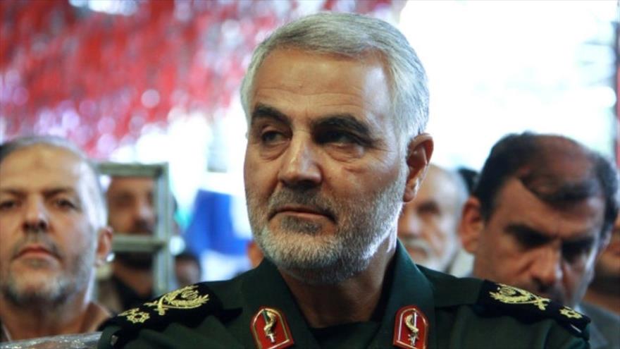 El comandante de la Fuerza Quds del Cuerpo de Guardianes de la Revolución Islámica (CGRI) de Irán, el teniente general mártir Qasem Soleimani.