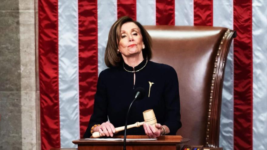 La presidenta de la CÃ¡mara de Representantes de EE.UU., Nancy Pelosi, en Washington, diciembre de 2019. 
