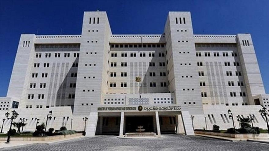 La sede del Ministerio de Relaciones Exteriores y Expatriados de Siria en Damasco, capital.
