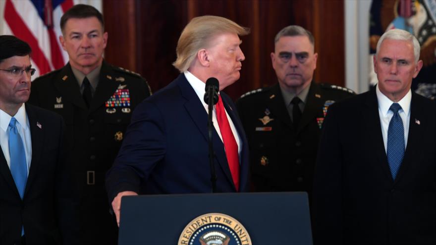 El presidente de Estados Unidos, Donald Trump, en la Casa Blanca, Washington D.C., 8 de enero de 2020. (Foto: AFP)