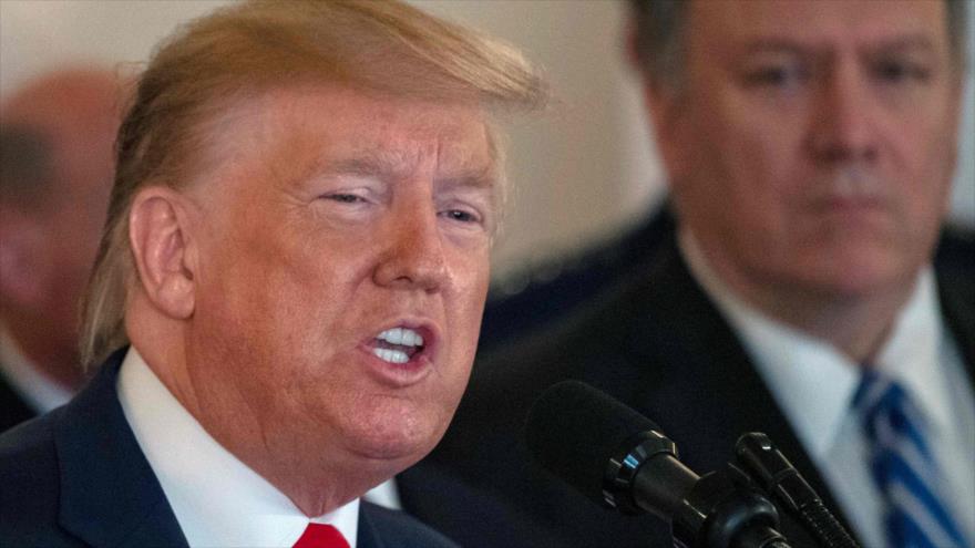El presidente de EE.UU., Donald Trump, ofrece un discurso desde la Casa Blanca, 8 de enero de 2020. (Foto: AFP)