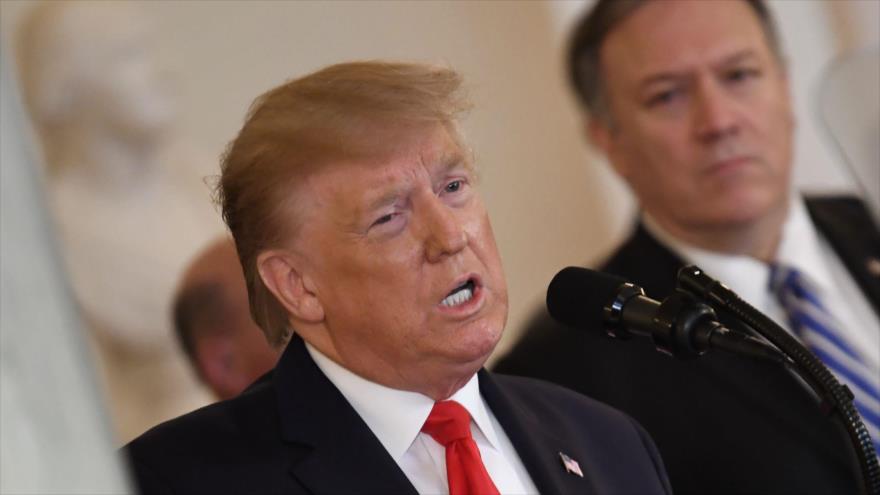 El presidente de EE.UU., Donald Trump, ofrece un discurso desde la Casa Blanca, 8 de enero de 2020. (Foto: AFP)